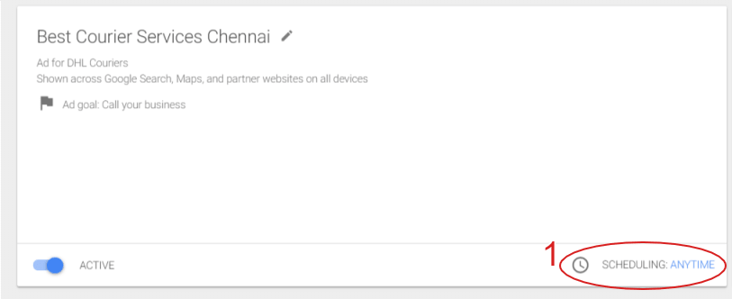 adwords express scheduling