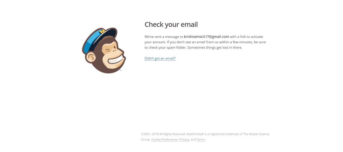 mailchimp confirmation mail