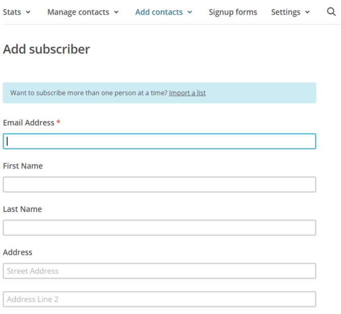 how to add subscribers manually