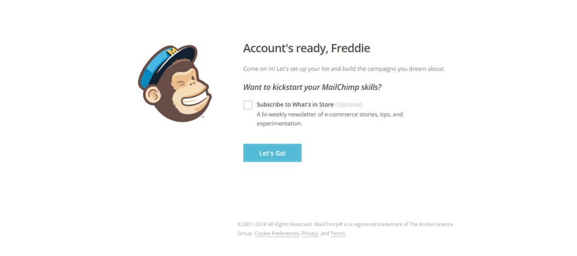 mailchimp account ready