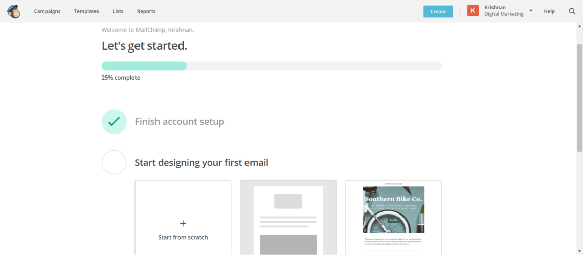 mailchimp dashboard