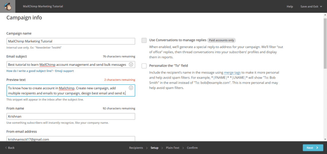 send test email to yourself